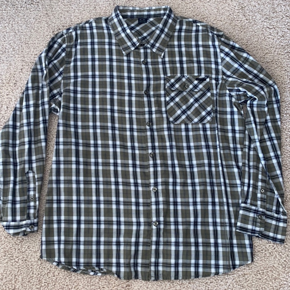 Oakley long sleeve button down shirt.